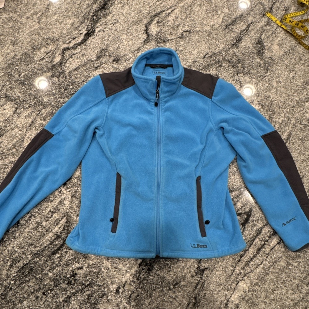 Rare Vintage L.L. BEAN Two Tone PolarTec Full Zip Fleece Jacket 2000s Blue SZ S